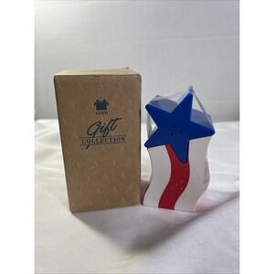 NIB- Vintage Avon Patriotic Star‎ Spangled Salt & Pepper Shakers USA